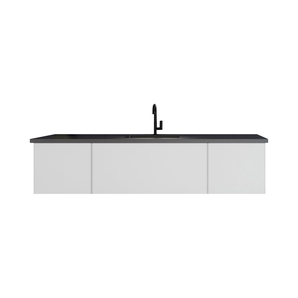 Vitri Cloud White Single Sink Vanity 313VTR-72CW-MB, 72"