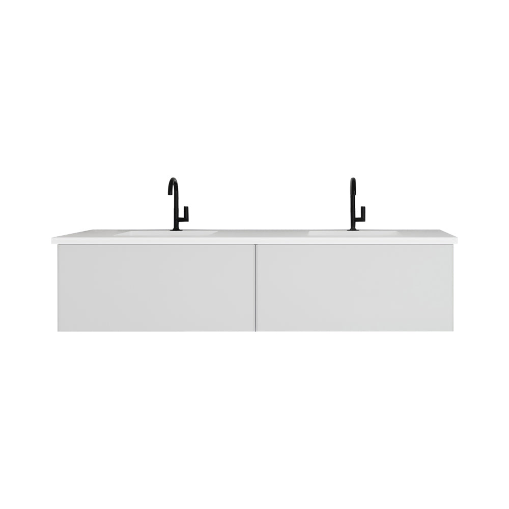 Vitri Cloud White Double Bath Vanity set, 313VTR-72DCW-MW, 72"