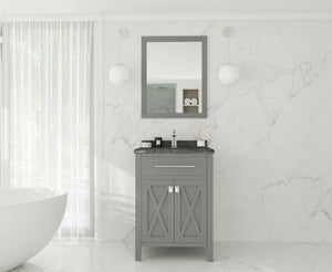 Laviva Wimbledon 313YG319-24G-BW 24" Grey Bathroom Vanity Set Black Wood Top
