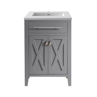 Laviva Wimbledon 313YG319-24G-MW 24" Grey Bathroom Vanity Set Matte White Top