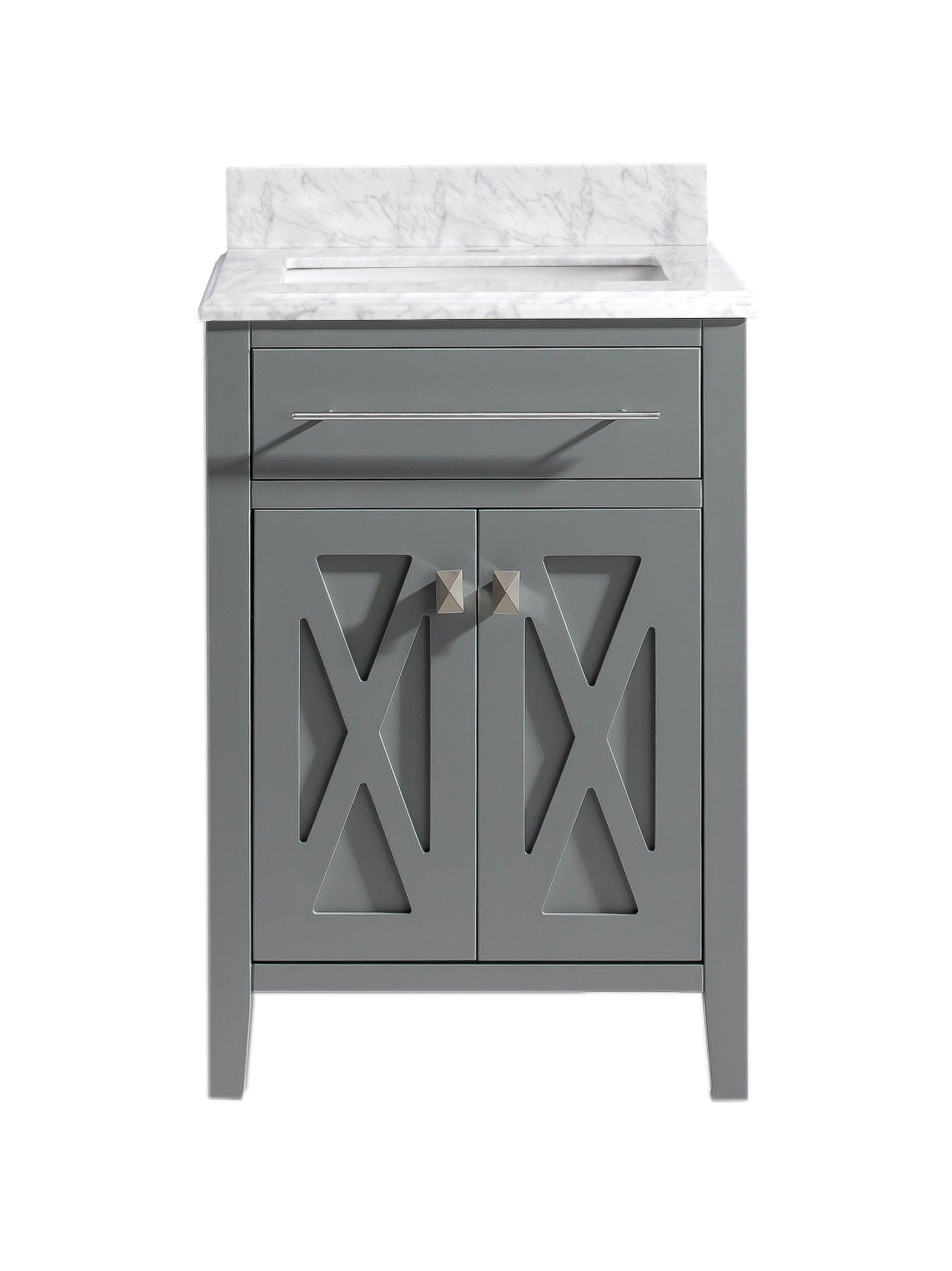 Laviva Wimbledon 313YG319-24G-WC 24" Grey Bathroom Vanity Set White Carrara Top