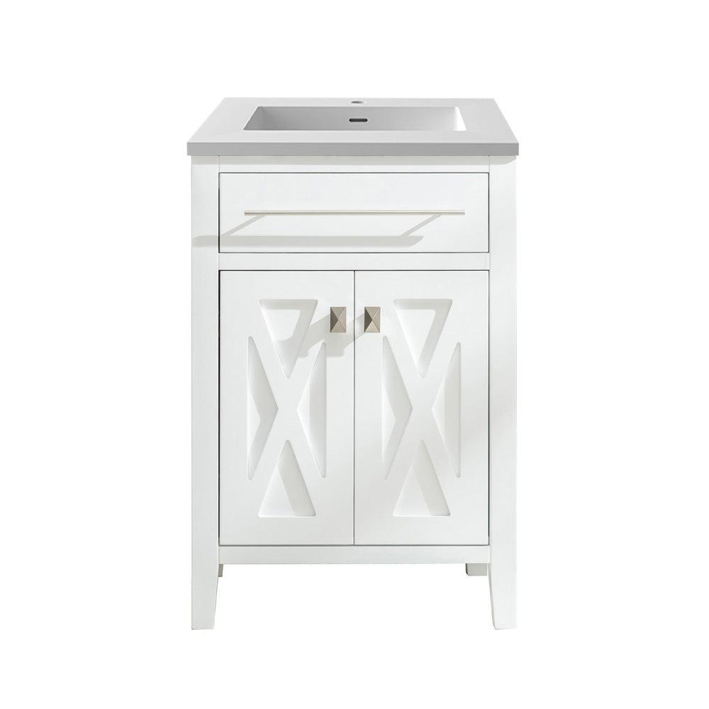 Laviva Wimbledon 313YG319-24W-MW 24" White Bathroom Vanity Set Matte White Top