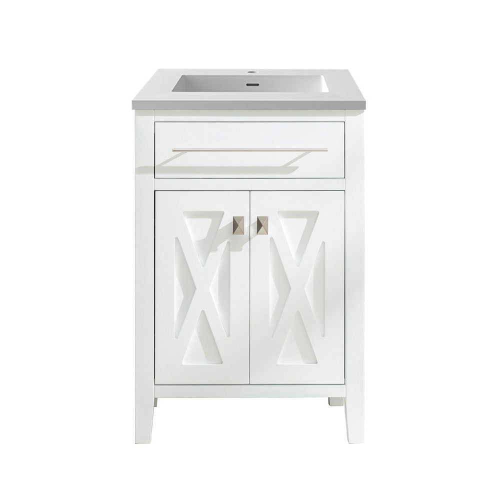 Laviva Wimbledon 313YG319-24W-MW 24" White Bathroom Vanity Set Matte White Top