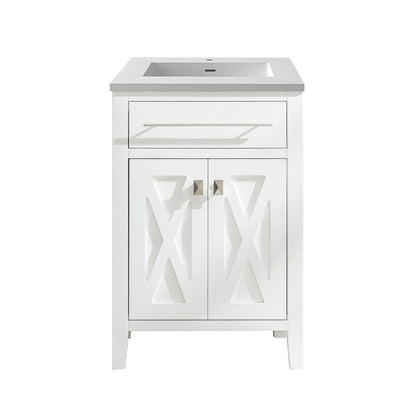 Laviva Wimbledon 313YG319-24W-MW 24" White Bathroom Vanity Set Matte White Top