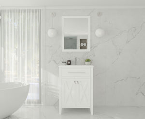 Laviva Wimbledon 313YG319-24W-MW 24" White Bathroom Vanity Set Matte White Top