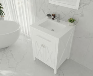 Laviva Wimbledon 313YG319-24W-MW 24" White Bathroom Vanity Set Matte White Top Up
