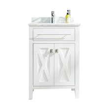 Load image into Gallery viewer, Laviva Wimbledon 313YG319-24W-WC 24&quot; White Bathroom Vanity Set White Carrara Marble Top