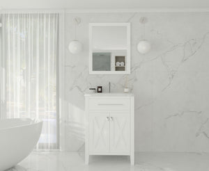 Laviva Wimbledon 313YG319-24W-WC 24" White Bathroom Vanity Set White Carrara Top