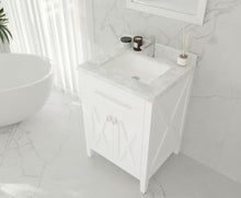 Load image into Gallery viewer, Laviva Wimbledon 313YG319-24W-WC 24&quot; White Bathroom Vanity Set White Carrara Top Up