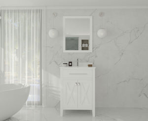 Laviva Wimbledon 313YG319-24W-WQ 24" White Bathroom Vanity Set White Quartz Top