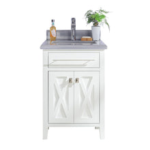Load image into Gallery viewer, Laviva Wimbledon 313YG319-24W-WS 24&quot; White Bathroom Vanity Set White Stripes Marble Top