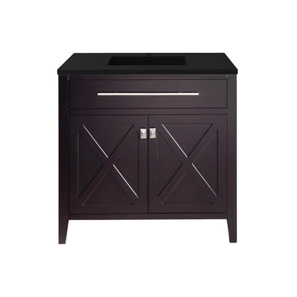 Laviva Wimbledon  36" Espresso Bathroom Vanity Set 313YG319-36B-MB Matte Black Top