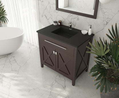 Laviva Wimbledon  36" Espresso Bathroom Vanity Set 313YG319-36B-MB Matte Black Top up