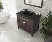 Load image into Gallery viewer, Laviva Wimbledon  36&quot; Espresso Bathroom Vanity Set 313YG319-36B-MB Matte Black Top up
