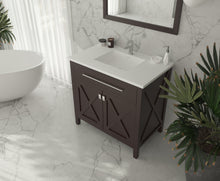 Load image into Gallery viewer, Laviva Wimbledon  36&quot; Espresso Bathroom Vanity Set 313YG319-36B-MW Matte White Top up
