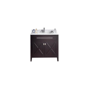 Laviva Wimbledon  36" Espresso Bathroom Vanity Set 313YG319-36B-WC White Carrara Top