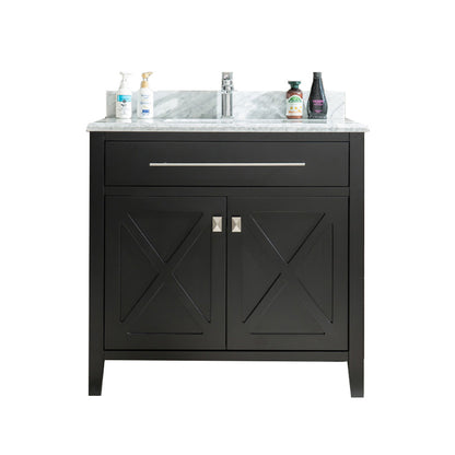 Laviva Wimbledon  36" Espresso Bathroom Vanity Set 313YG319-36E-WC White Carrara Top