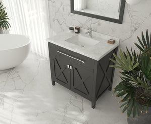 Laviva Wimbledon  36" Espresso Bathroom Vanity Set 313YG319-36E-WC White Carrara Top Up