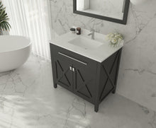 Load image into Gallery viewer, Laviva Wimbledon  36&quot; Espresso Bathroom Vanity Set 313YG319-36E-WQ White Quartz Top Up