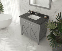 Load image into Gallery viewer, Laviva Wimbledon 36&quot; Grey Bathroom Vanity Set, 313YG319-36G-BW Black Wood Top up