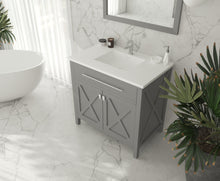 Load image into Gallery viewer, Laviva Wimbledon 36&quot; Grey Bathroom Vanity Set, 313YG319-36G-MW Matte White Top up
