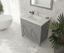 Load image into Gallery viewer, Laviva Wimbledon 36&quot; Grey Bathroom Vanity Set, 313YG319-36G-WC White Carrara Top up