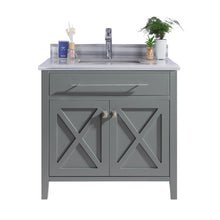 Load image into Gallery viewer, Laviva Wimbledon 36&quot; Grey Bathroom Vanity Set, 313YG319-36G-WS White Stripes Top