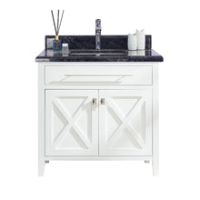 Load image into Gallery viewer, Laviva Wimbledon 36&quot; White Bathroom Vanity 313YG319-36W-BW Black Wood Top
