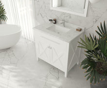 Load image into Gallery viewer, Laviva Wimbledon 36&quot; White Bathroom Vanity 313YG319-36W-WC White Carrara Top up