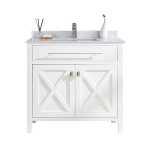 Laviva Wimbledon 36" White Bathroom Vanity 313YG319-36W-WQ White Quartz Top