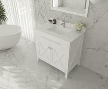 Load image into Gallery viewer, Laviva Wimbledon 36&quot; White Bathroom Vanity 313YG319-36W-WQ White Quartz Top up