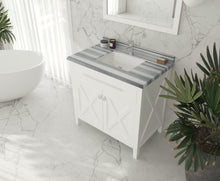 Load image into Gallery viewer, Laviva Wimbledon 36&quot; White Bathroom Vanity 313YG319-36W-WS White Stripes Top up
