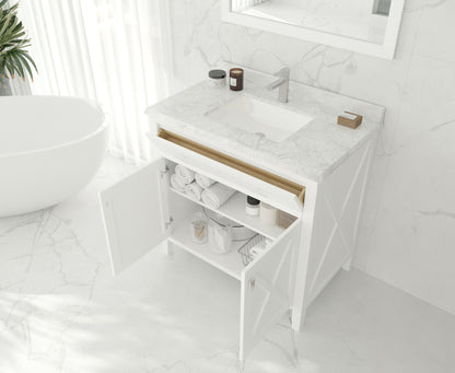 Laviva Wimbledon White Bathroom Vanity Cabinet 313YG319-36W, 36" up