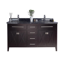 Load image into Gallery viewer, Laviva Wimbledon 60&quot; Brown Double Sink Bath Vanity Set  313YG319-60B-BW Black Wood Top