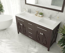 Load image into Gallery viewer, Laviva Wimbledon 60&quot; Brown Double Sink Bath Vanity Set  313YG319-60B-MW Matte White Top up