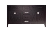 Load image into Gallery viewer, Wimbledon 313YG319-60B Brown Double Sink Bath Cabinet  60&quot; 