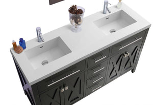 Laviva Wimbledon 60" Espresso Double Sink Bath Vanity Set  313YG319-60E-MW Matte White Top up