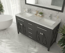 Load image into Gallery viewer, Laviva Wimbledon 60&quot; Espresso Double Sink Bath Vanity Set  313YG319-60E-WC White Carrara Top up