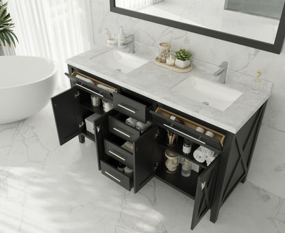 Laviva Wimbledon 313YG319-60E, 60" Espresso Double Sink Bath Vanity Set