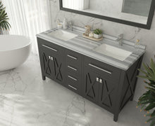 Load image into Gallery viewer, Laviva Wimbledon 60&quot; Espresso Double Sink Bath Vanity Set  313YG319-60E-WS White Stripes Top up