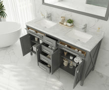 Load image into Gallery viewer, Wimbledon 313YG319-60 Double Sink Bath Cabinet  60&quot; in Four colors