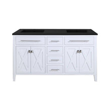 Load image into Gallery viewer, Wimbledon  60&quot; White Double Sink Bath Vanity Set 313YG319-60W-MB Matte Black Top