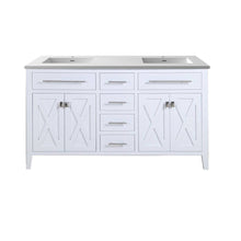 Load image into Gallery viewer, Wimbledon  60&quot; White Double Sink Bath Vanity Set 313YG319-60W-MW Matte White Top