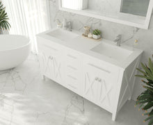 Load image into Gallery viewer, Wimbledon  60&quot; White Double Sink Bath Vanity Set 313YG319-60W-MW Matte White Top up