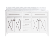 Load image into Gallery viewer, Wimbledon  60&quot; White Double Sink Bath Vanity Set 313YG319-60W-WC White Carrara Top