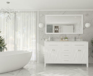 Laviva Wimbledon 313YG319-60W, 60" White Double Sink Bath Vanity Set