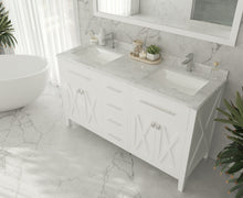 Load image into Gallery viewer, Wimbledon  60&quot; White Double Sink Bath Vanity Set 313YG319-60W-WC White Carrara Top up