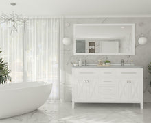 Load image into Gallery viewer, Laviva Wimbledon 313YG319-60W, 60&quot; White Double Sink Bath Vanity Set