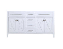 Load image into Gallery viewer, Wimbledon 313YG319-60W White Double Sink Bath Cabinet 60&quot; 