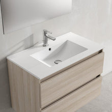 Load image into Gallery viewer, Lucena Bath Vision 64&quot; Contemporary Wood single sink Vanity in White &amp; White handle / Abedul &amp; Tortora / Canela &amp; Black / White &amp; Black / White &amp; Grey / Grey &amp; White - The Bath Vanities